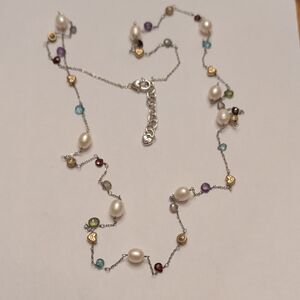 Brighton Silver Necklace with Pearls and Colorful Beads